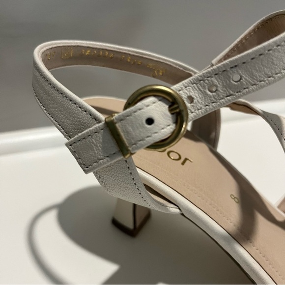 Gabor Damon Leather Ankle Square Toe Sling Back Heel Sandals - Picture 8 of 15